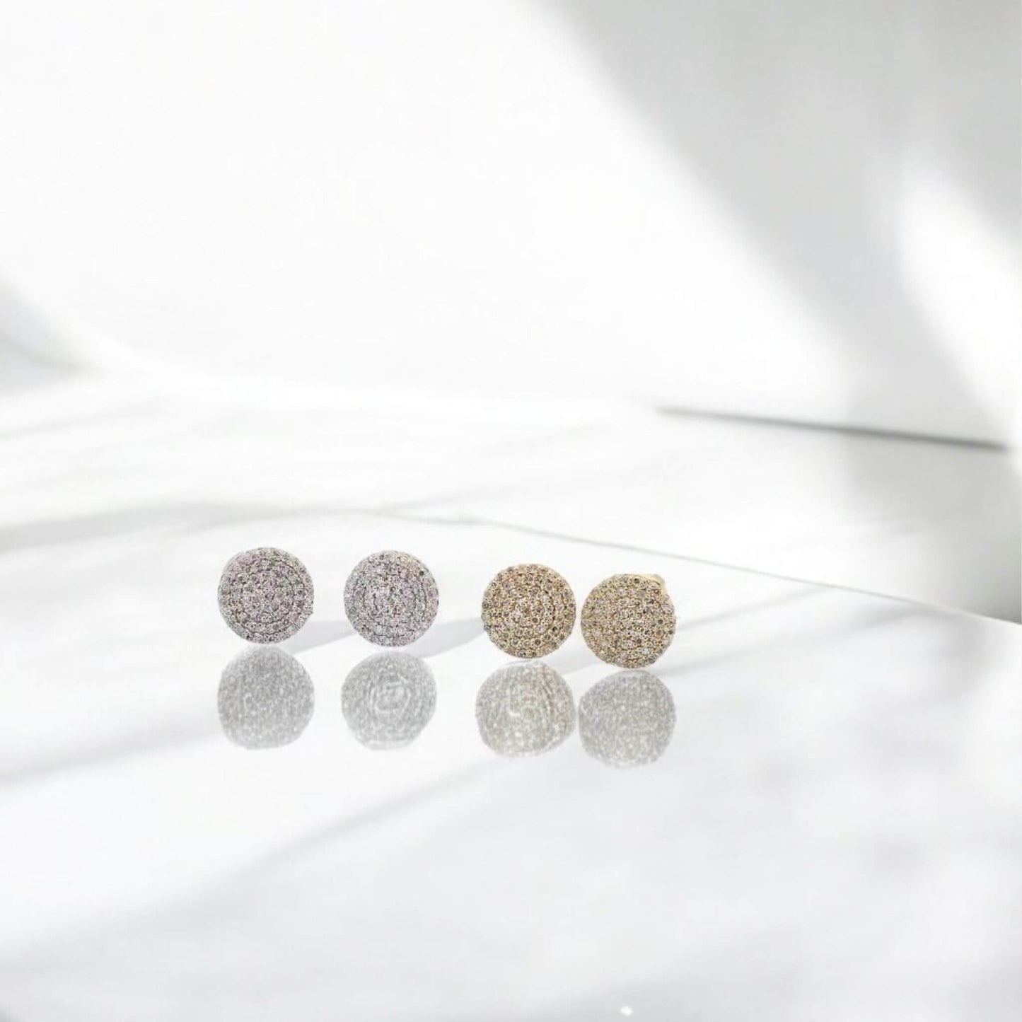 Amaral Pavé Stud Moissanite Earrings