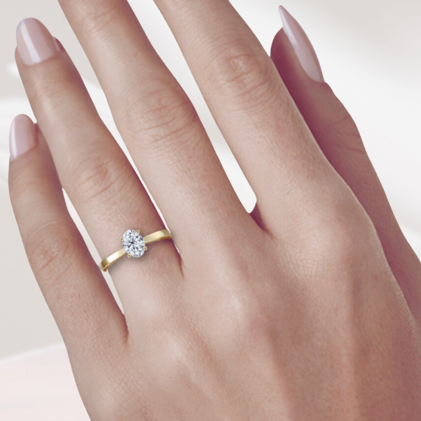 Amaral Solitaire Oval Four Prong - keltakulta