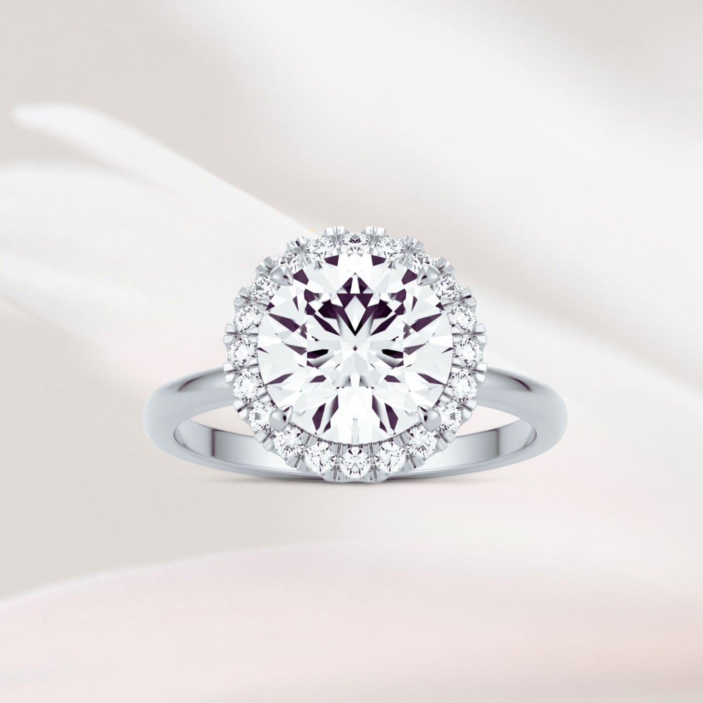 Amaral Halo Round - White Gold