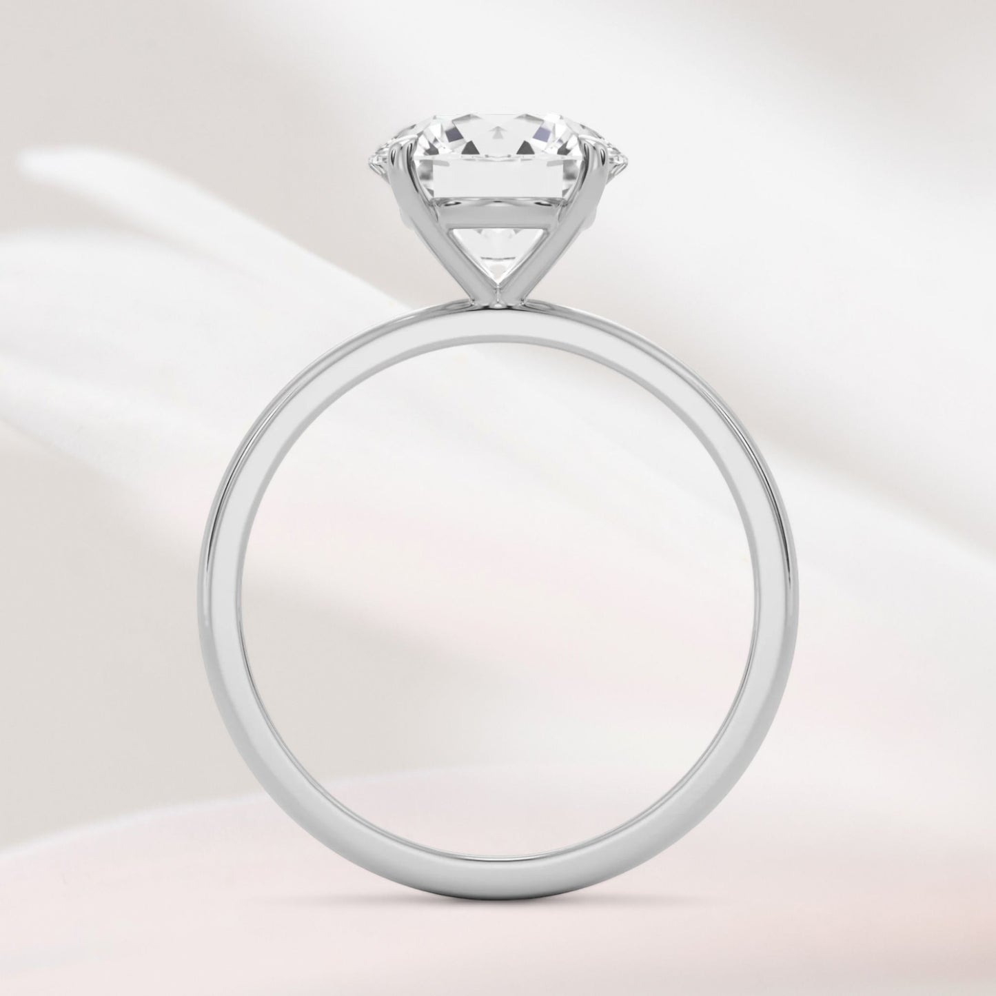 Amaral Solitaire Round Four Prong - Silver
