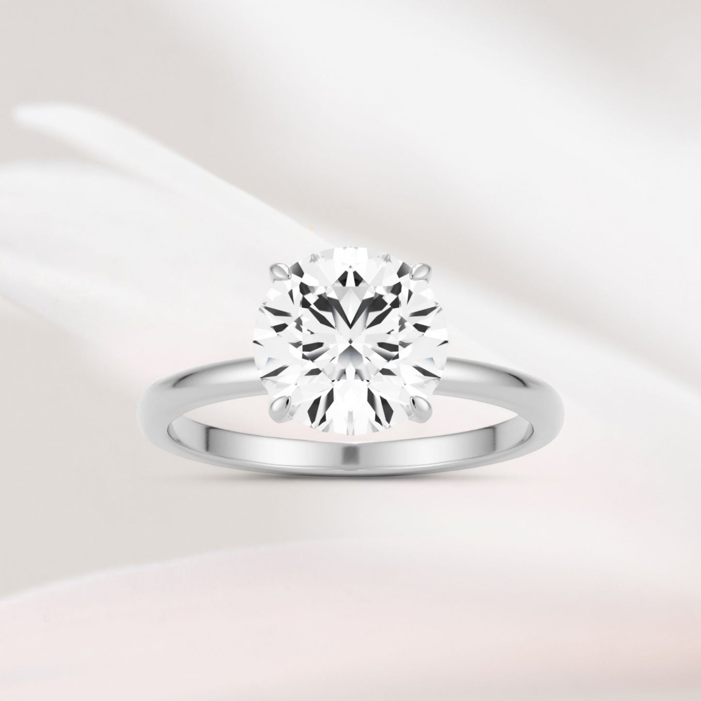 Amaral Solitaire Round Four Prong - Silver
