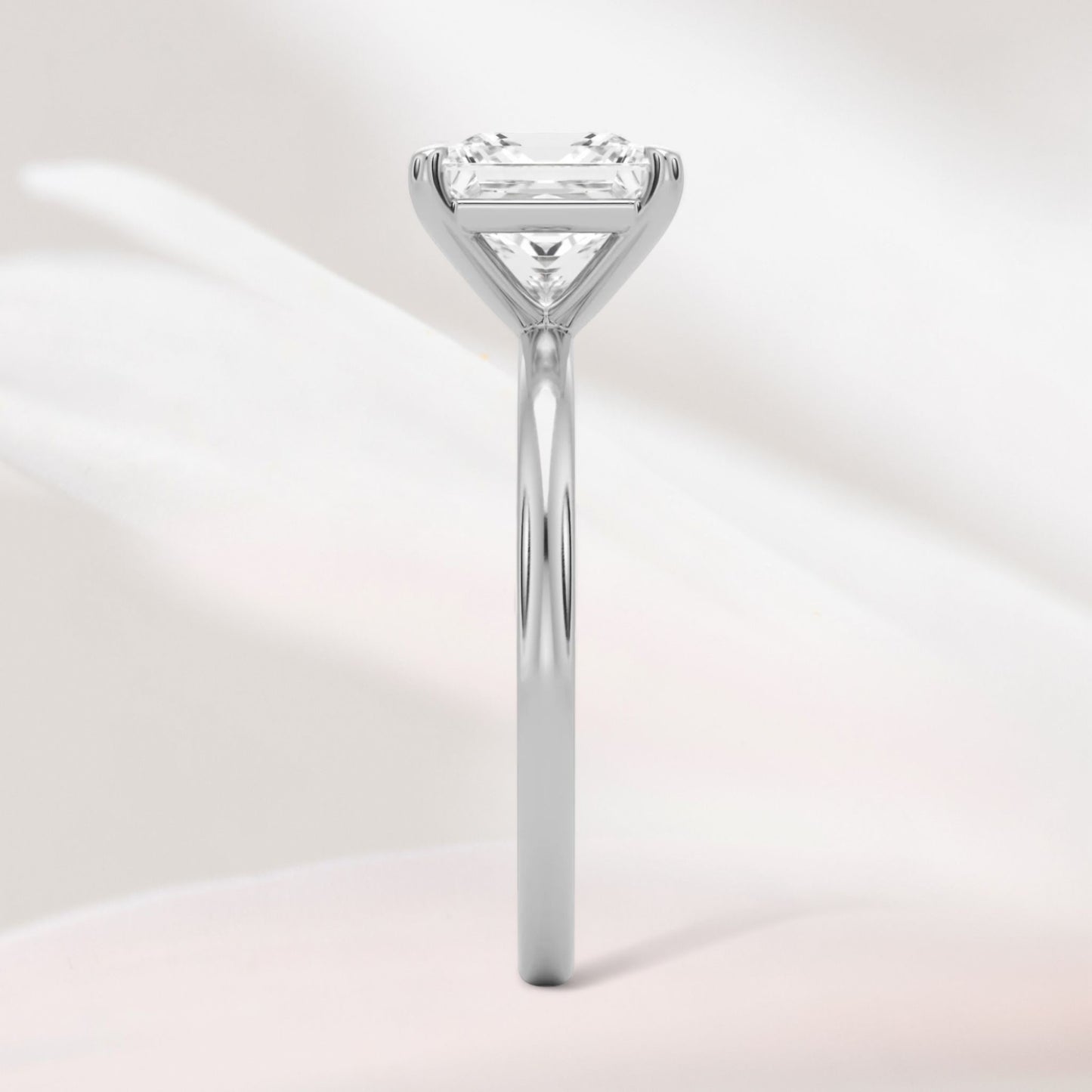 Amaral Solitaire Square Four Prong - White Gold