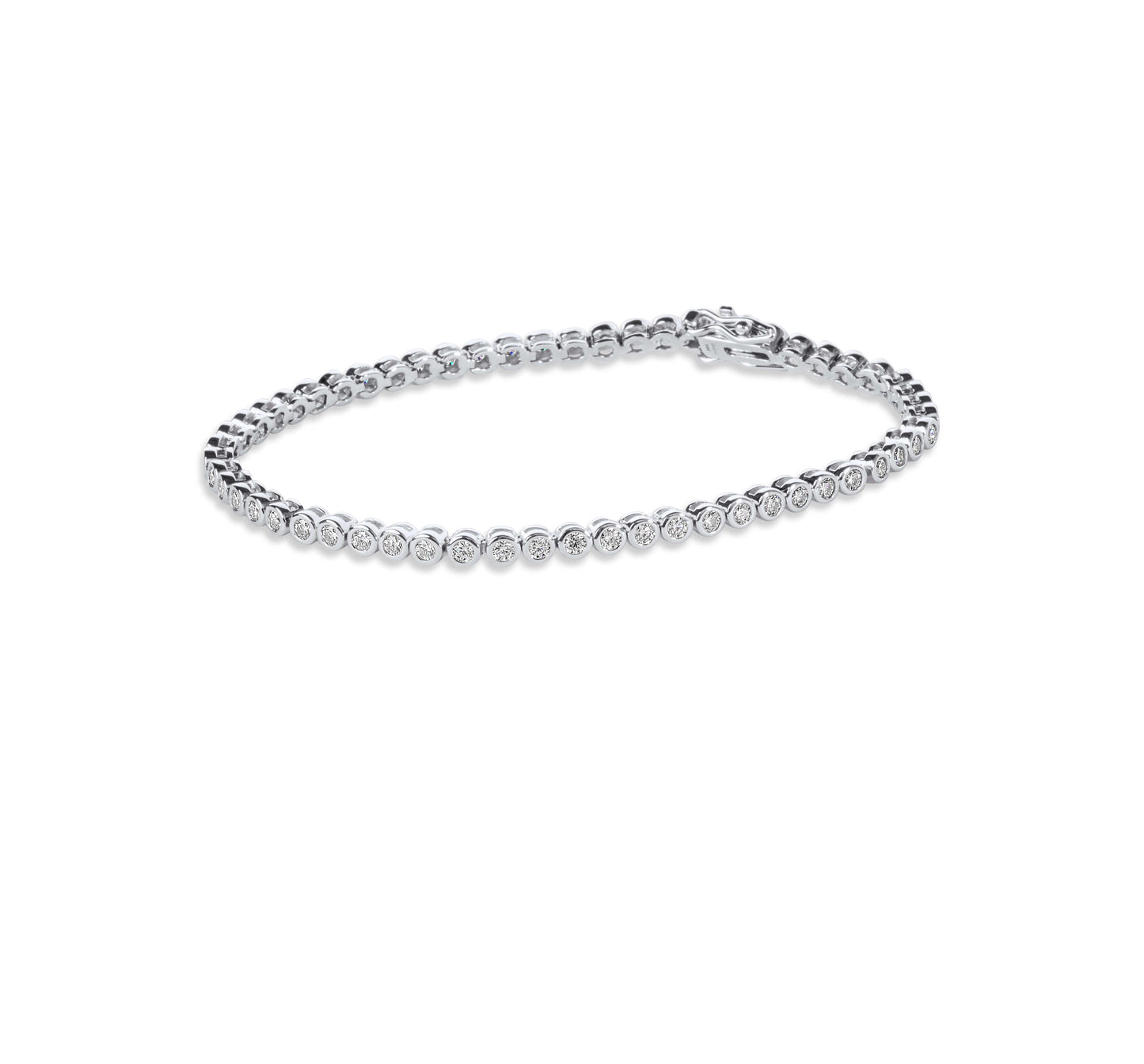 Amaral Bezel Tennis Moissanite White Gold Bracelet