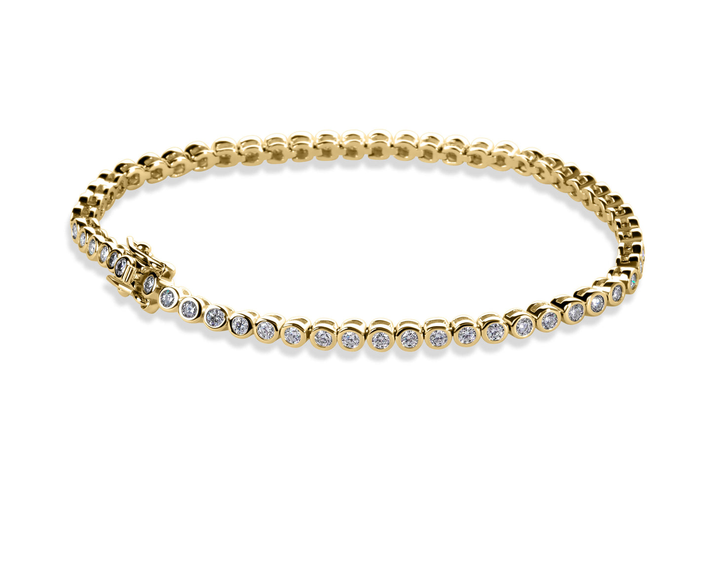 Amaral Bezel Tennis Moissanite Gold Bracelet