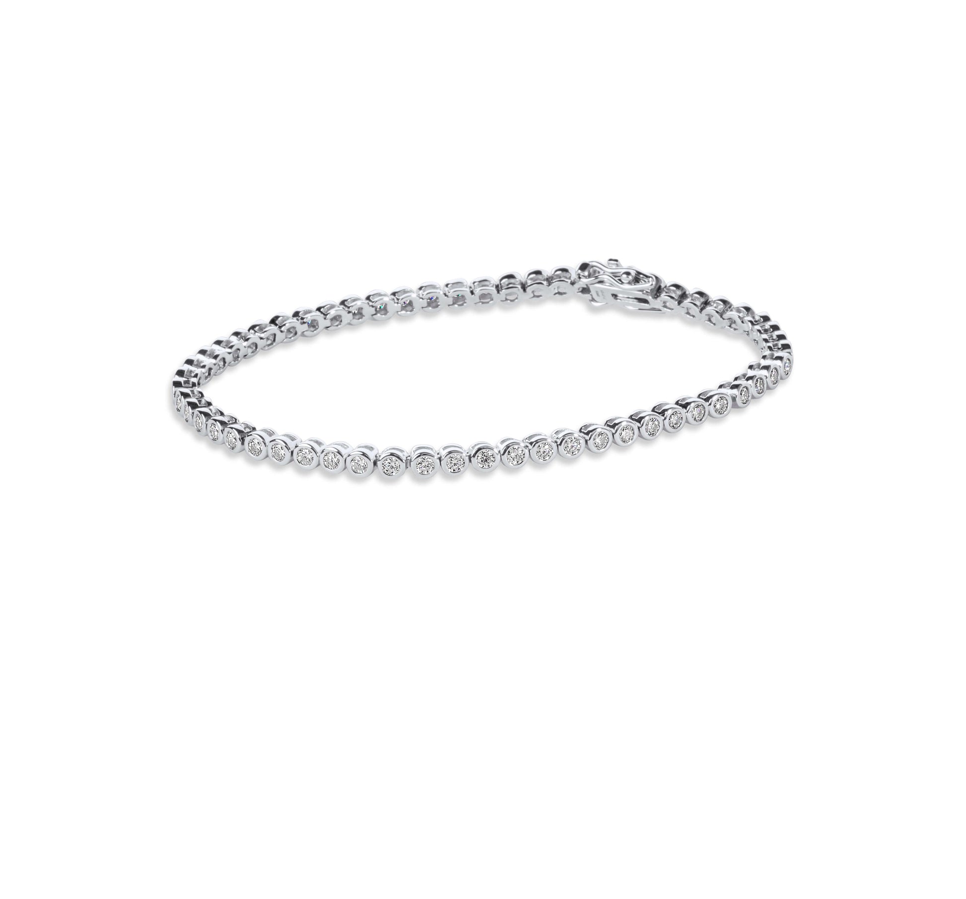 Amaral Bezel Tennis Moissanite Silver Bracelet