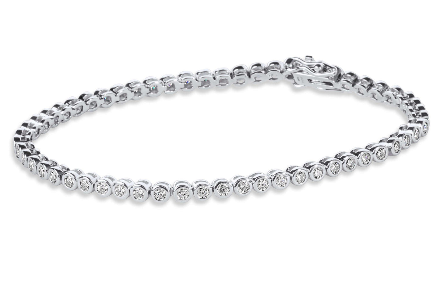 Amaral Bezel Tennis Moissanite Silver Bracelet