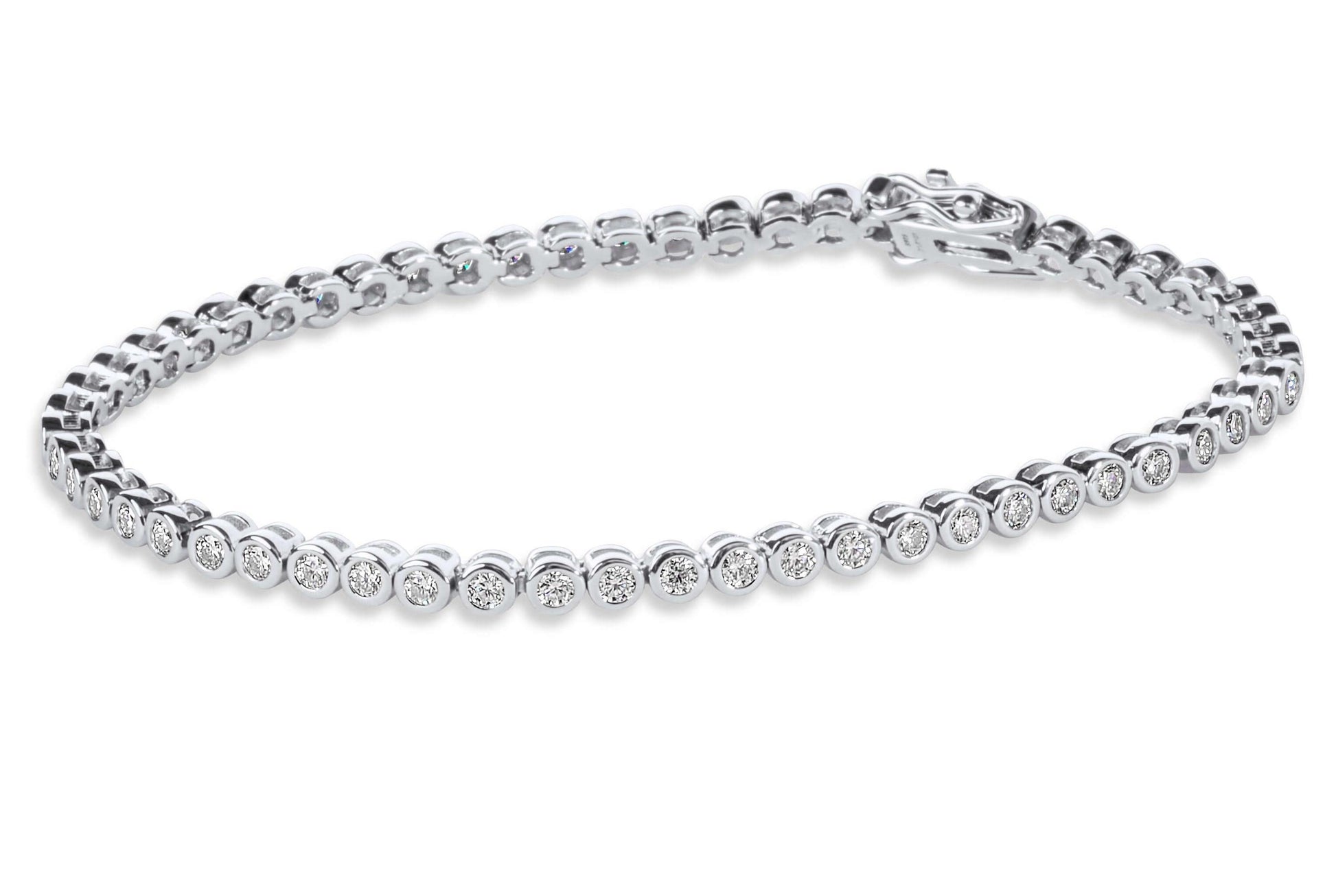 Amaral Bezel Tennis Moissanite Silver Bracelet