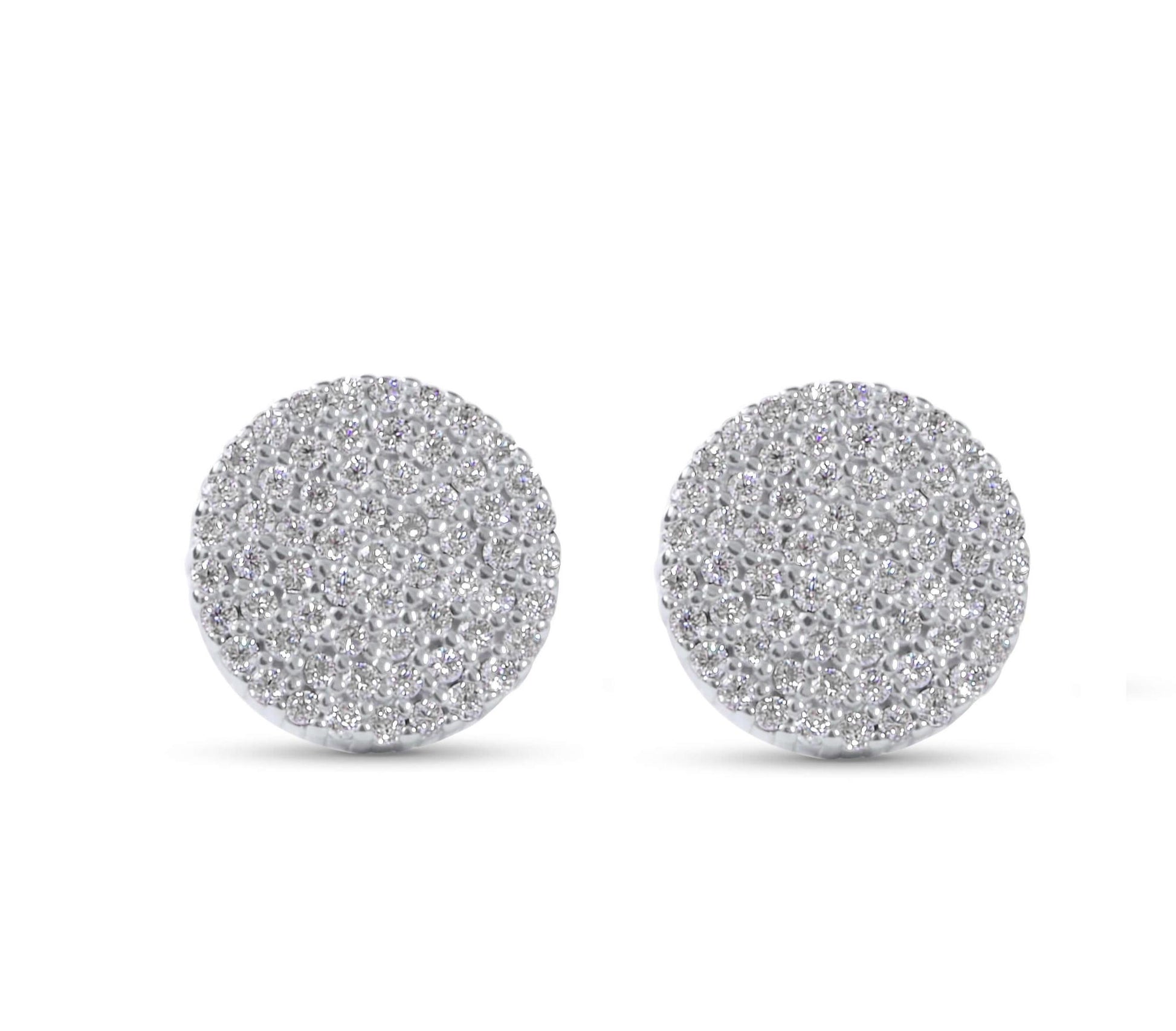 Amaral Pave Stud Moissanite Silver Earrings on white background