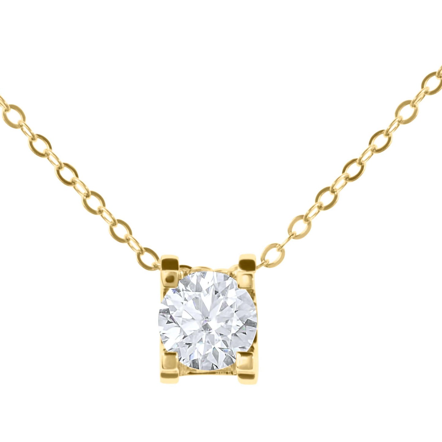 Amaral Trendy Moissanite Gold Necklaces on white background
