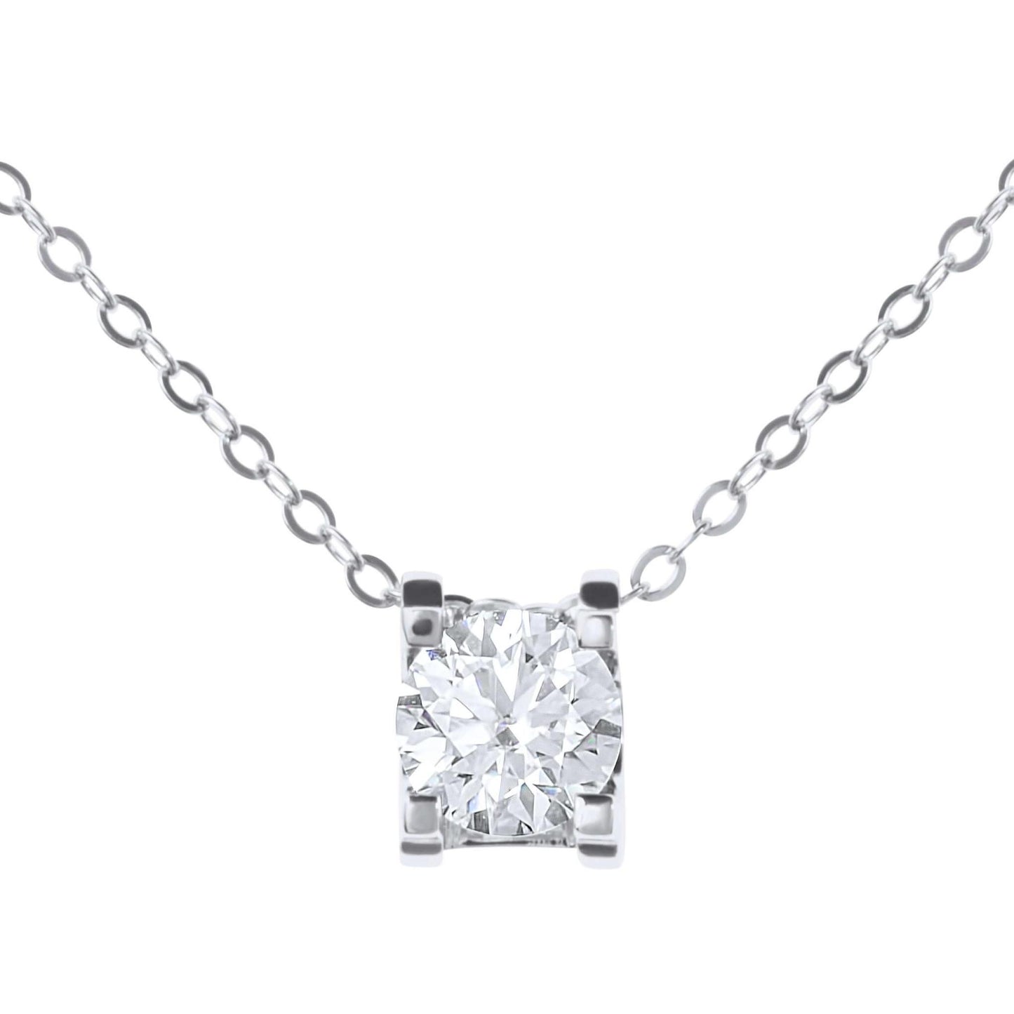 Amaral Trendy Moissanite White Gold Necklaces on white background