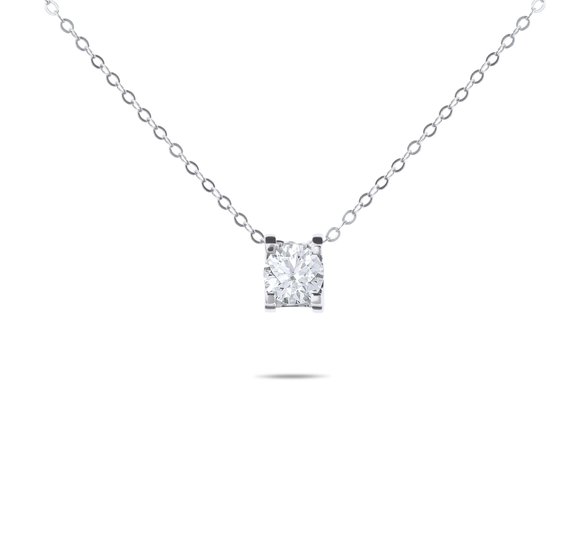 Amaral Trendy Moissanite White Gold Necklaces on white background