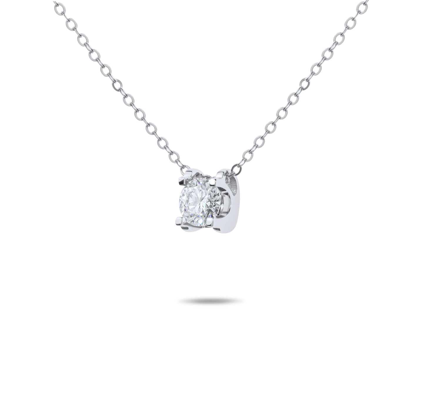 Amaral Trendy Moissanite Silver Necklaces on white background