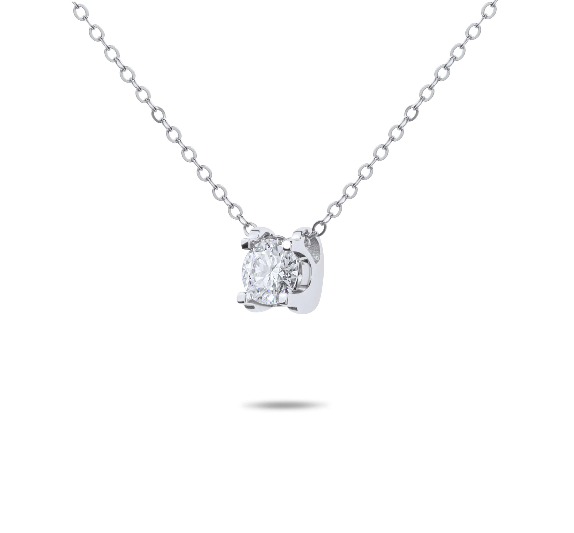 Amaral Trendy Moissanite Silver Necklaces on white background