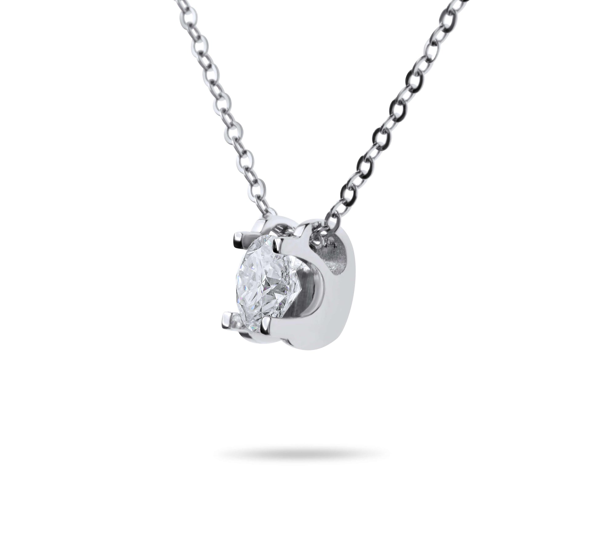 Amaral Trendy Moissanite Silver Necklaces on white background