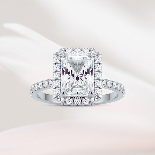 Amaral Halo Radiant With Band - White Gold