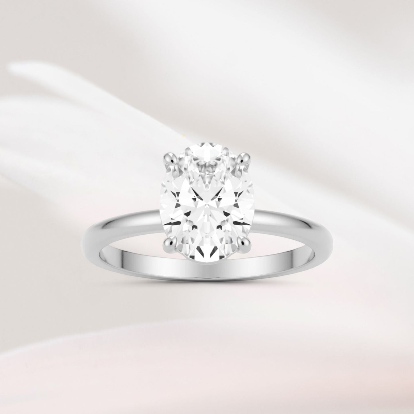 Amaral Solitaire Oval Four Prong - White Gold