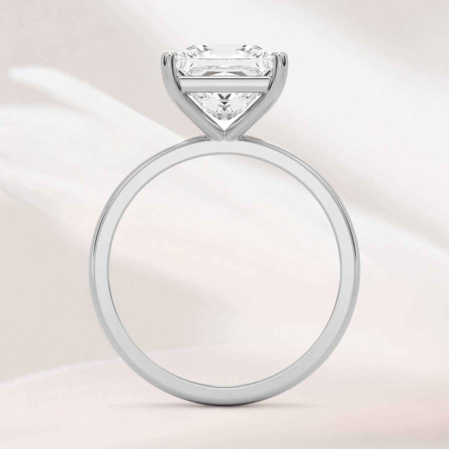 Amaral Solitaire Princess Four Prong - Silver