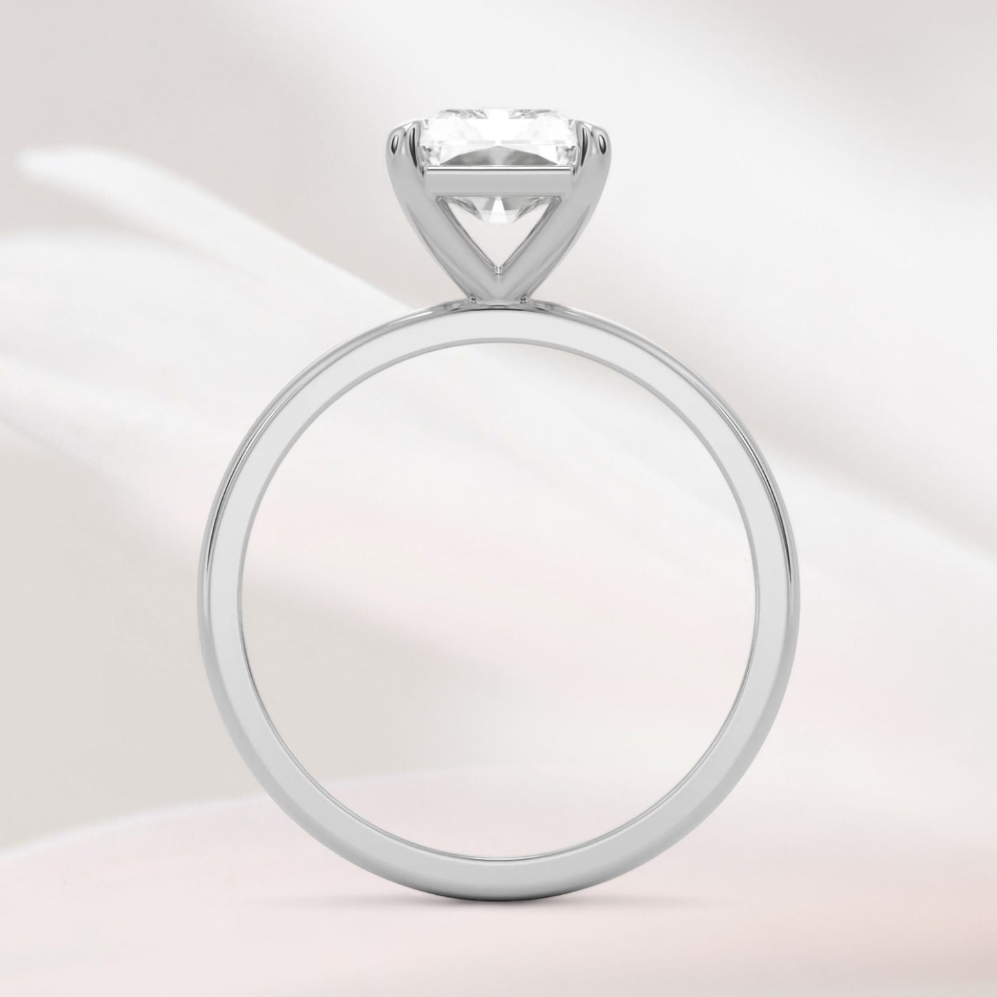 Amaral Solitaire Radiant Four Prong - Silver