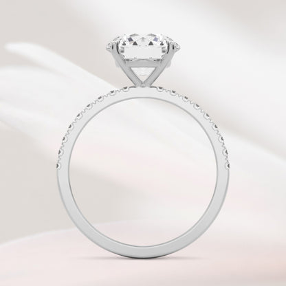 Amaral Solitaire Round Four Prong With Band - White Gold