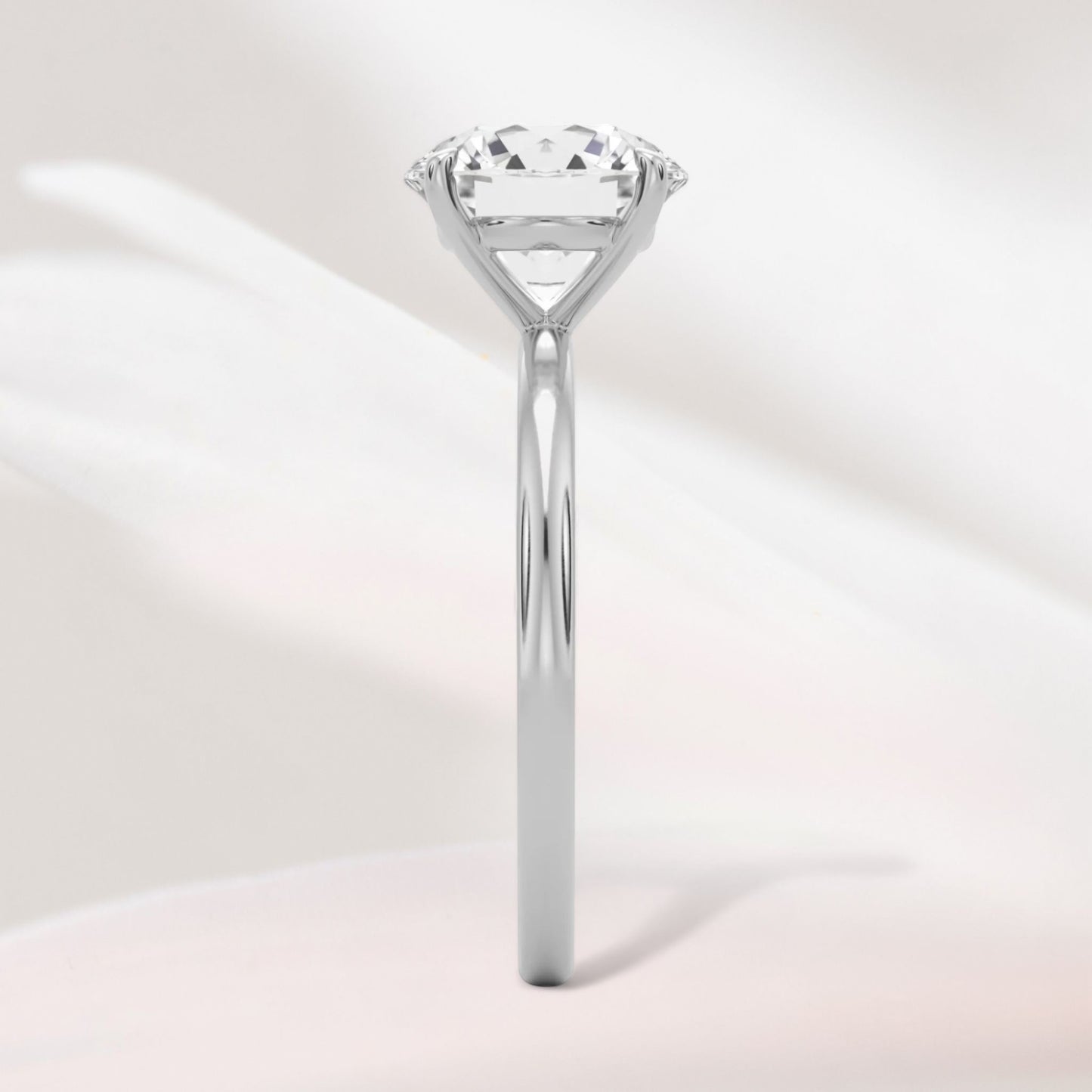 Amaral Solitaire Round Four Prong - White Gold