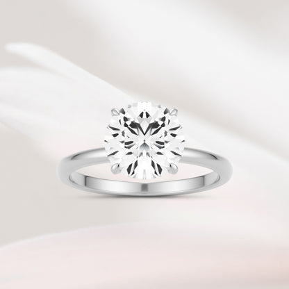 Amaral Solitaire Round Four Prong - White Gold