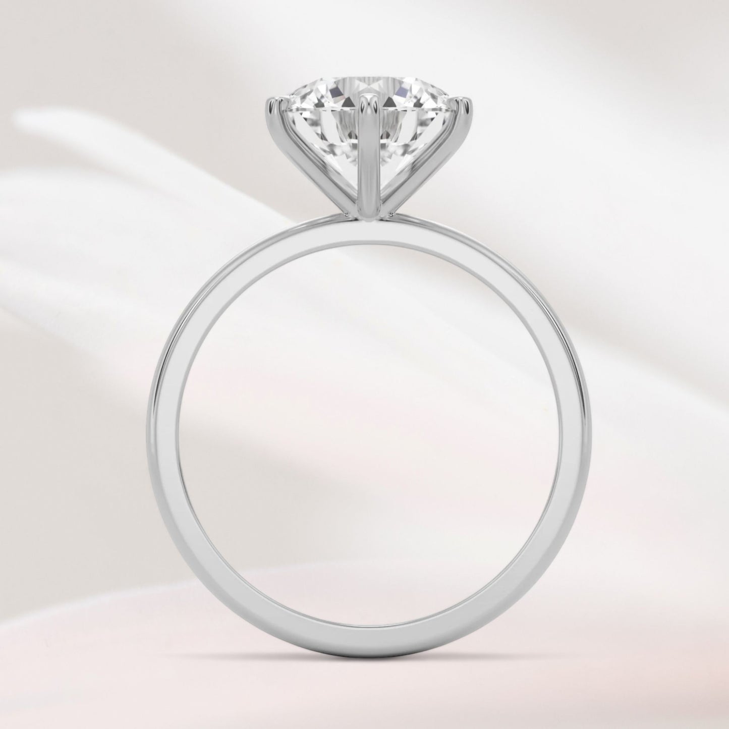 Amaral Solitaire Round Six Prong  - White Gold