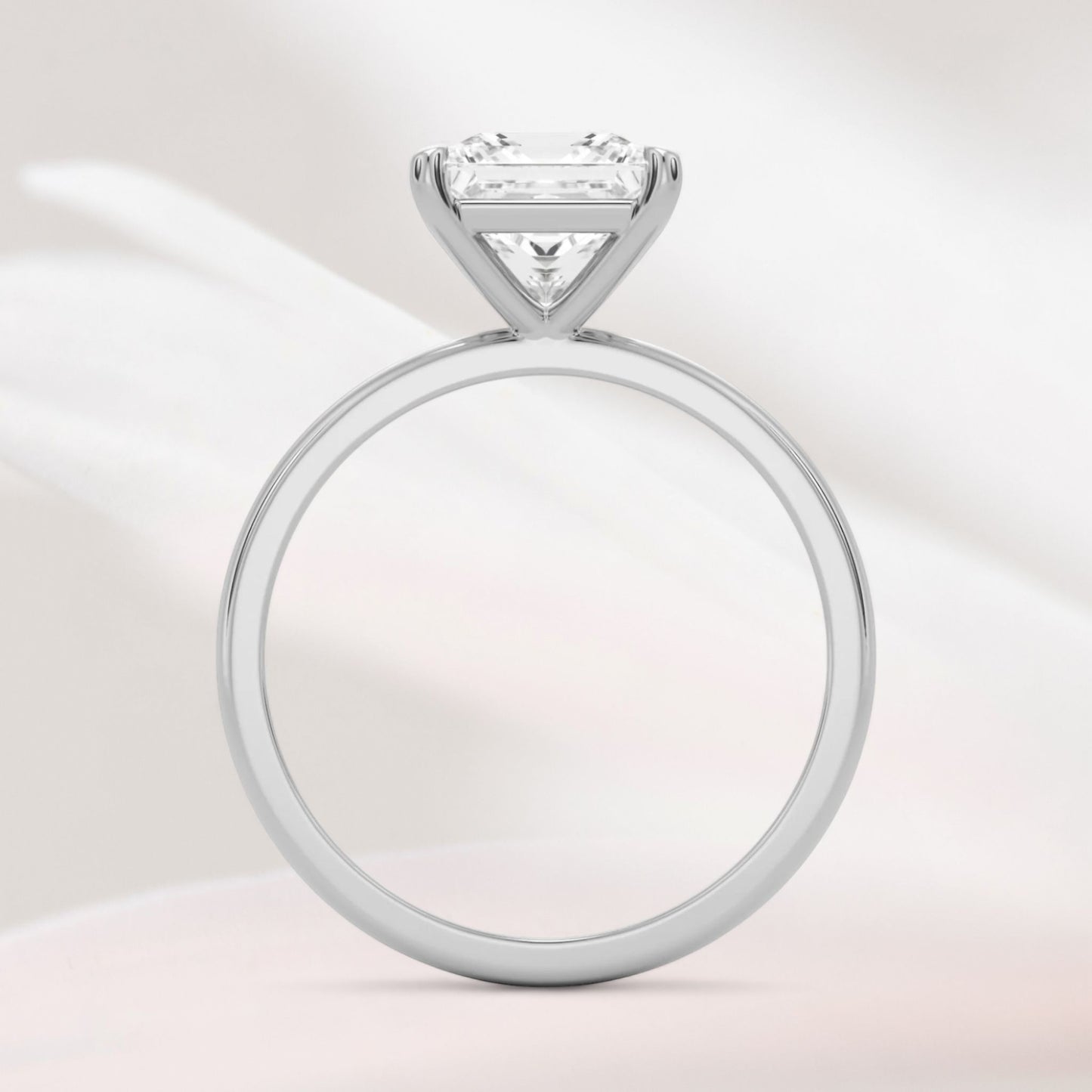 Amaral Solitaire Square Four Prong - White Gold