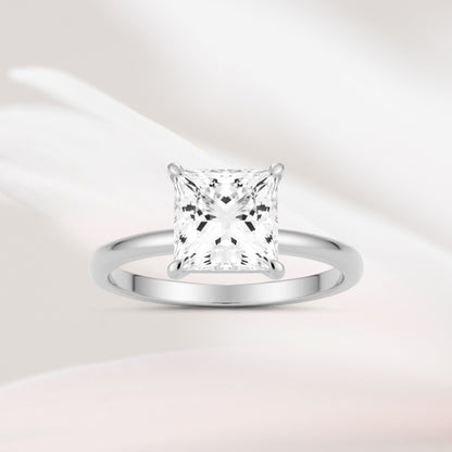 Amaral Solitaire Square Four Prong - White Gold