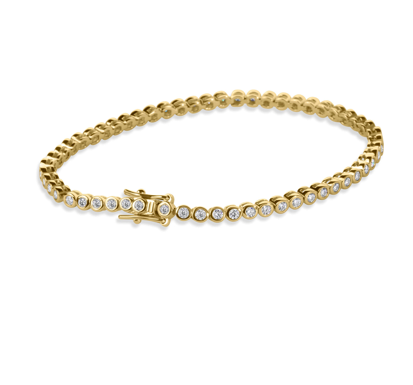 Amaral Bezel Tennis Moissanite Gold Bracelet
