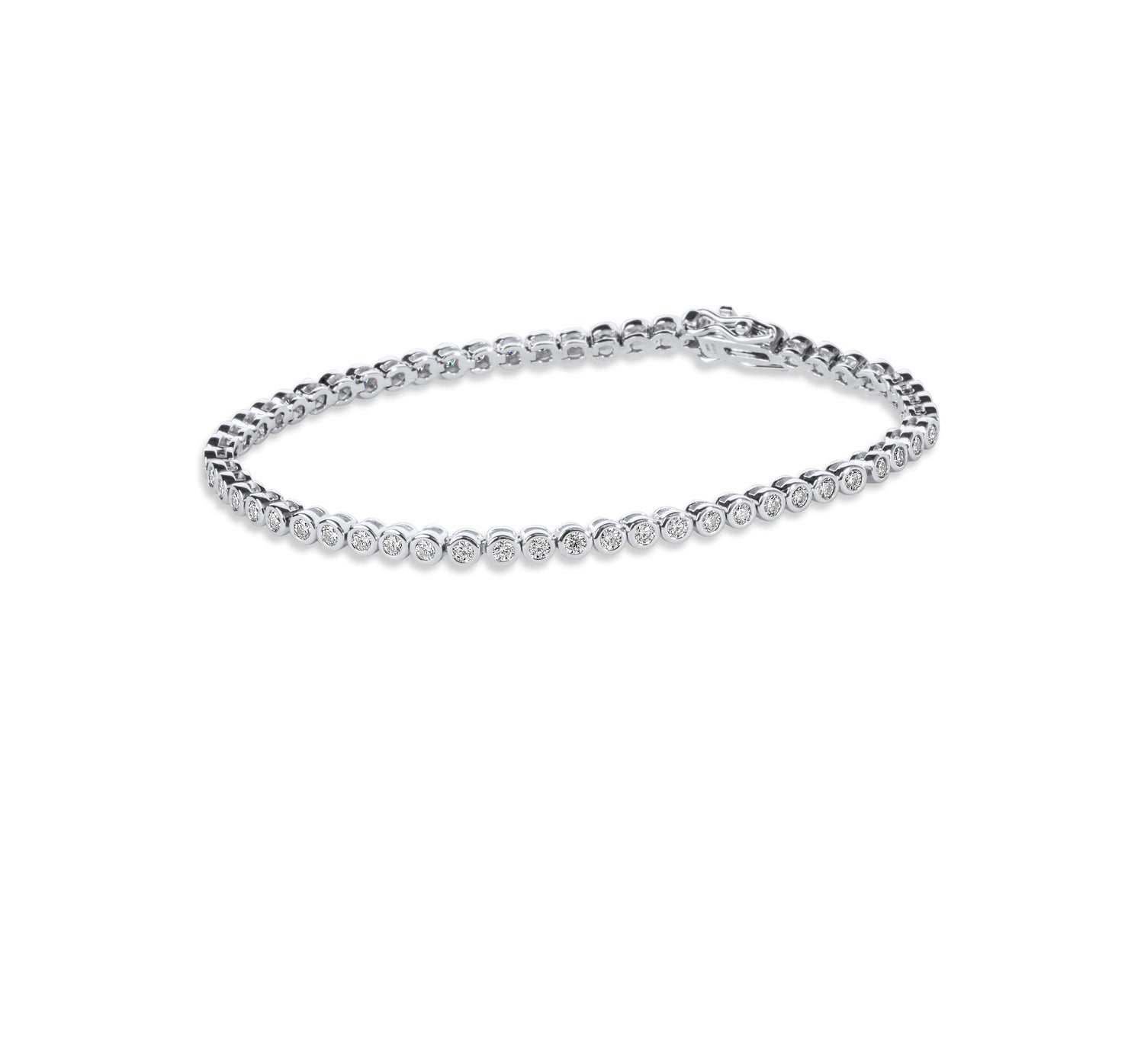 Amaral Bezel Tennis Moissanite Silver Bracelet