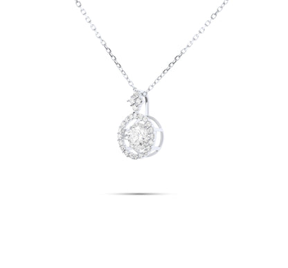 Moissanite Diamond Dancing Stone Silver Necklaces on white background