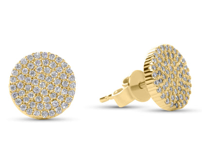 Amaral Pave Stud Moissanite Gold Earrings on white background