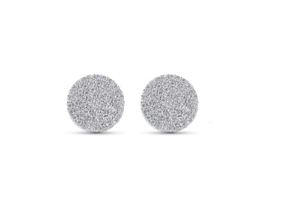 Amaral Pave Stud Moissanite Silver Earrings on White Background