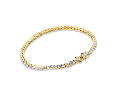 Moissanite Diamond Gold Tennis Bracelet on white background