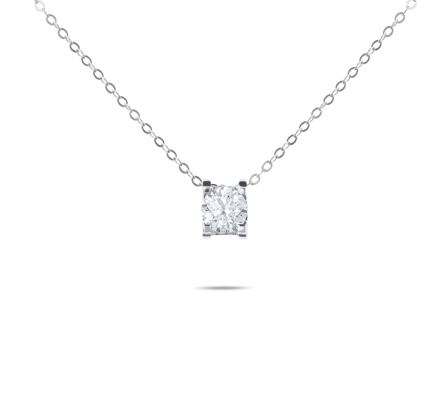 Amaral Trendy Moissanite Silver Necklaces on white background
